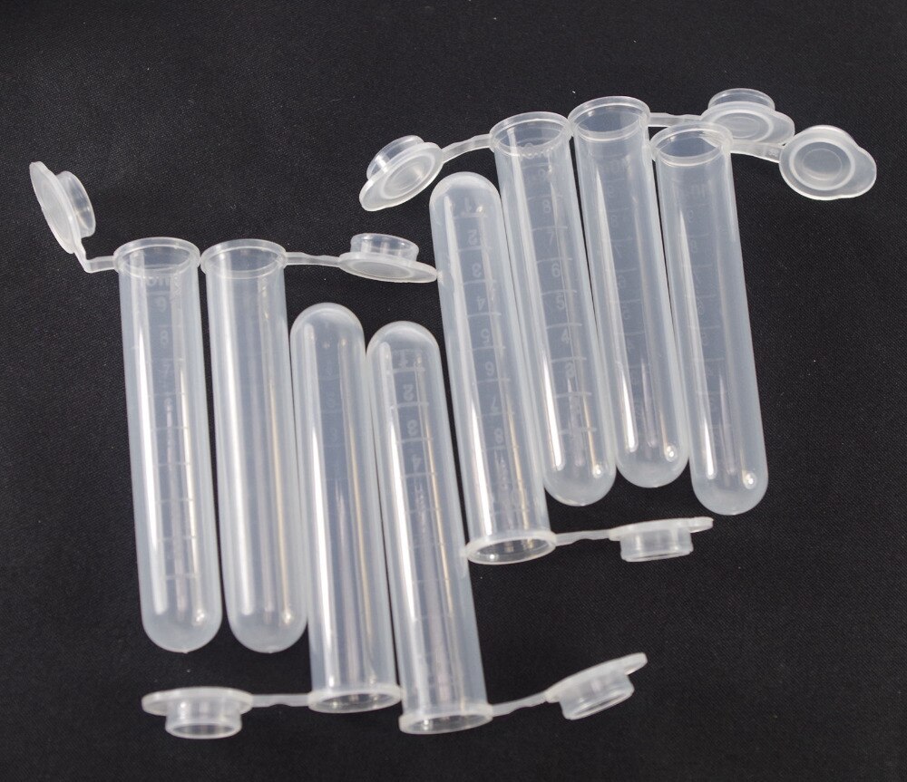 Reagensglas af plast centrifugerør 10ml partier med rund bund 8