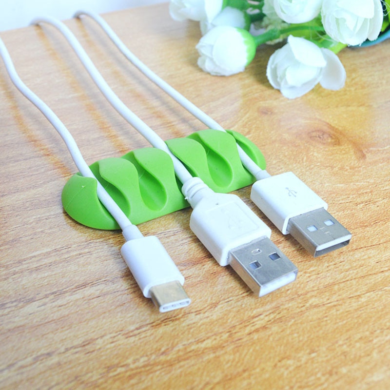 Kabelorganisator magnetisk kabelstyring usb kabelholder silicione fleksible desktop clips kabel assistent multi-wire universal