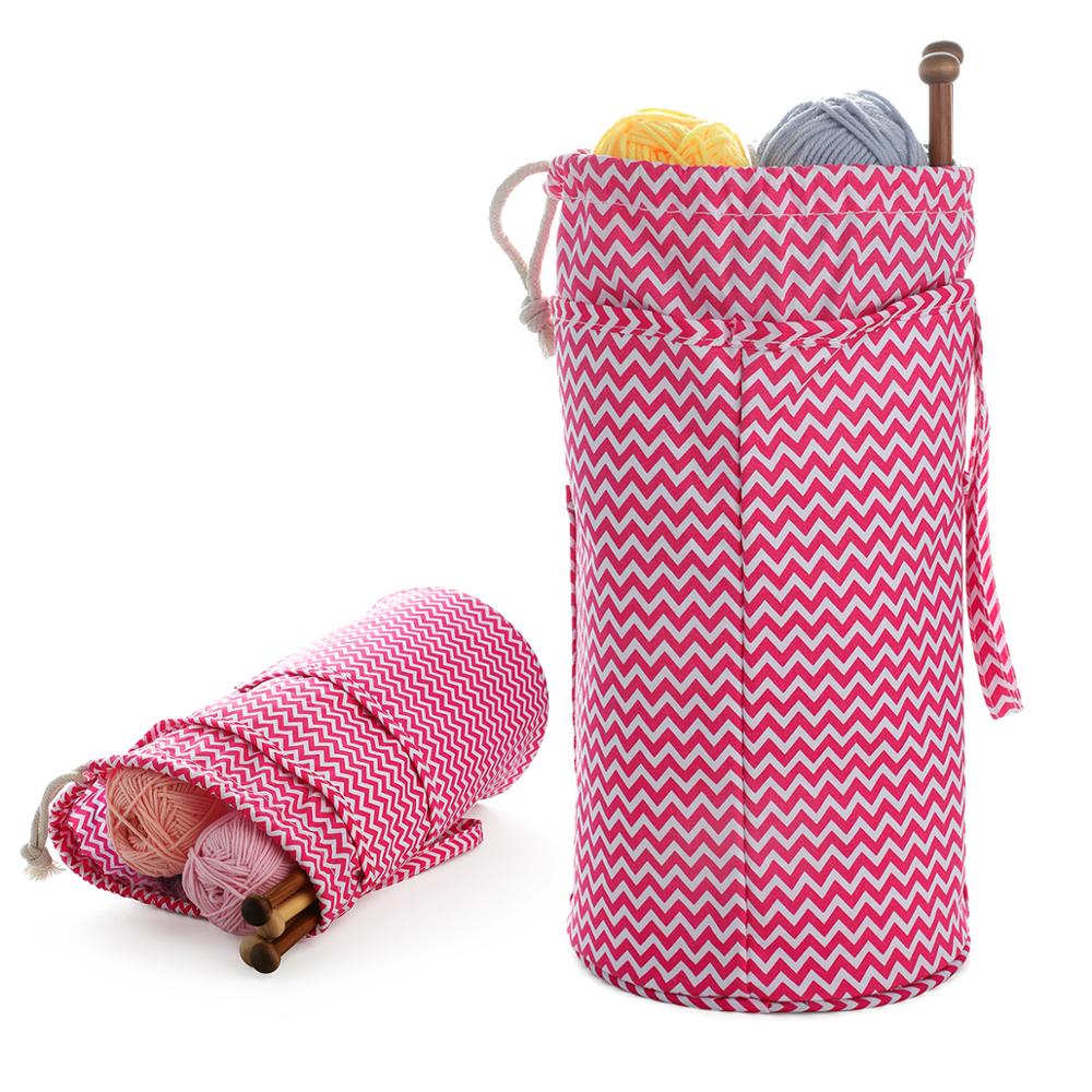 Knitting Long Tube Bag Organizer Yarn Storage Case For Crocheting Hook Knitting Needles Wool Storage Tote Bag For Women
