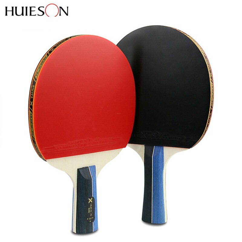 1 par de raquetas de tenis de mesa de , raqueta de tenis de mesa de goma de carbono, raqueta de tenis de mesa de mango corto y largo: long handle