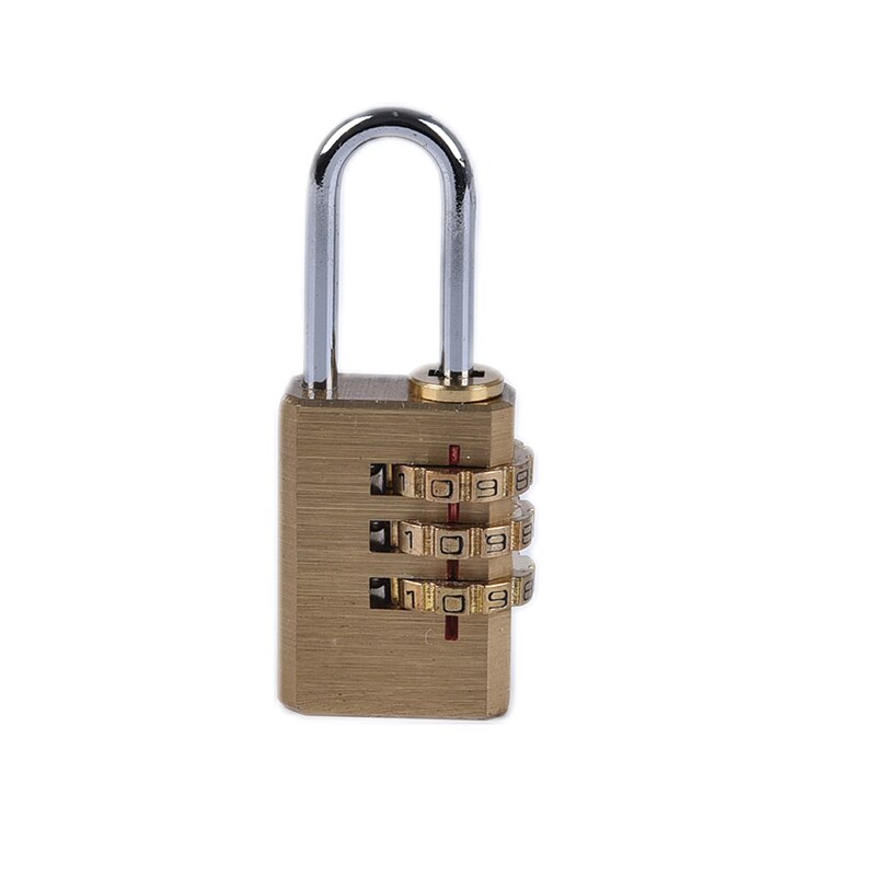 Stainless Steel Padlock Solid Brass Lock Digit Combination Password Secret Code for Gym Outdoor Locker Case Copper
