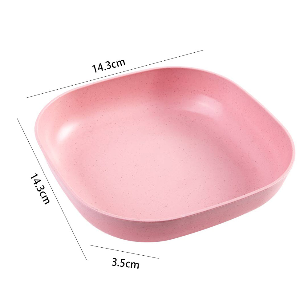 1Pc Home Eco-friendly Wheat Straw Snacks Fruit Square Plate Kitchen Storage Box Food Tray Spit Bones Dish Salad Vegetable Bowl