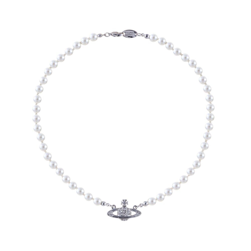 Luksus kunstige perlekæde til kvinder krystal saturner perle vedhæng halskæde kvindelige bryllup brude halskæder armbånd: Flisekæde