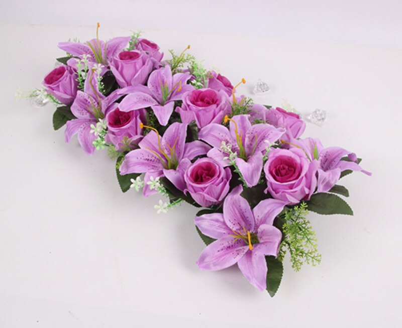 Hoogwaardige Zijde Kunstmatige Bloem Rij Boog Bloem Muur Lily Boog Hoge Imitatie Rose Diy Bruiloft Weg Leiden Party kerst Decor: 07