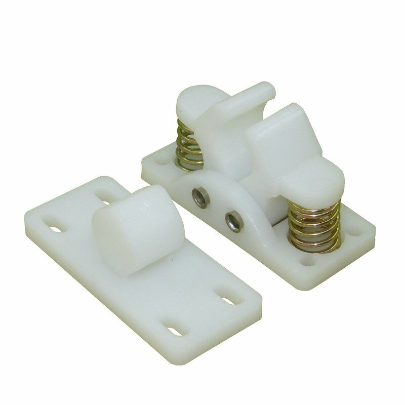 Tractor,Lorry Heavy Duty White Nylon Door Retaining Catch Base Plate &amp; Catch Assembly,Caravan Motorhomes