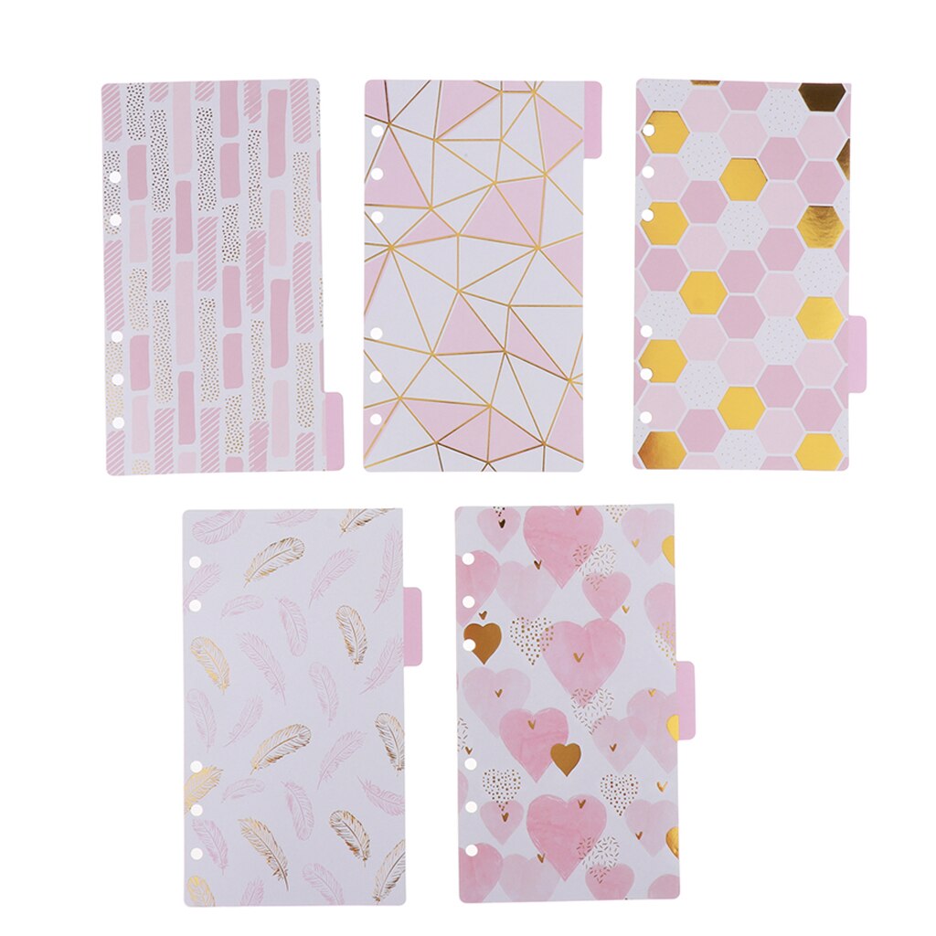 5 Pack 6 Ring Binder Dividers with Reinforced Edge, Tabs, 6 Hole Punch Section Index Dividers for Binders: C