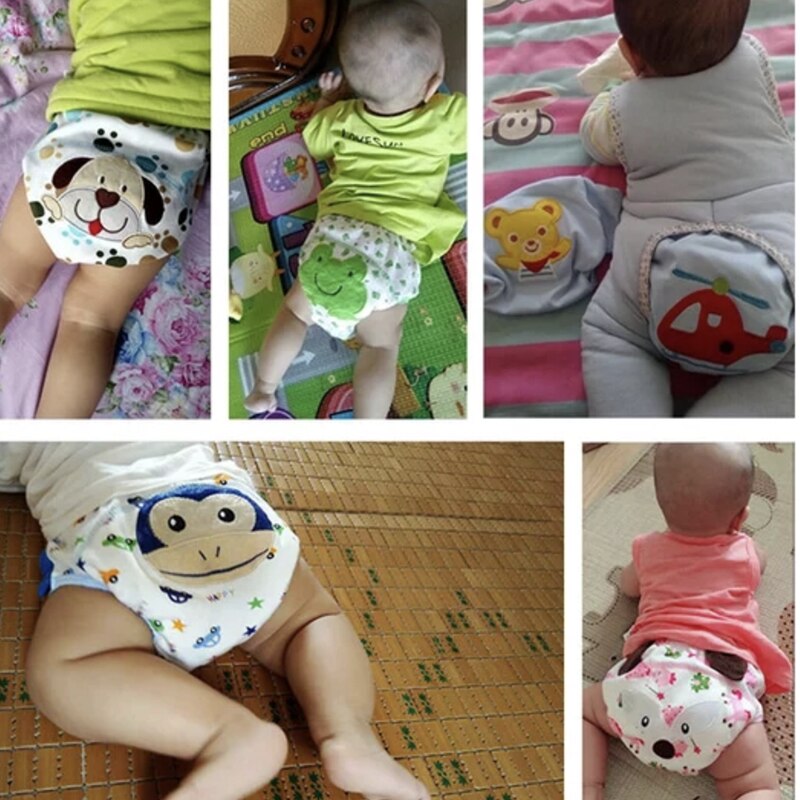Fralda infantil reutilizável, fralda de bebê lavável com 4 lâmpadas para treinamento, calças de algodão para aprendizagem de 13 a 16kg