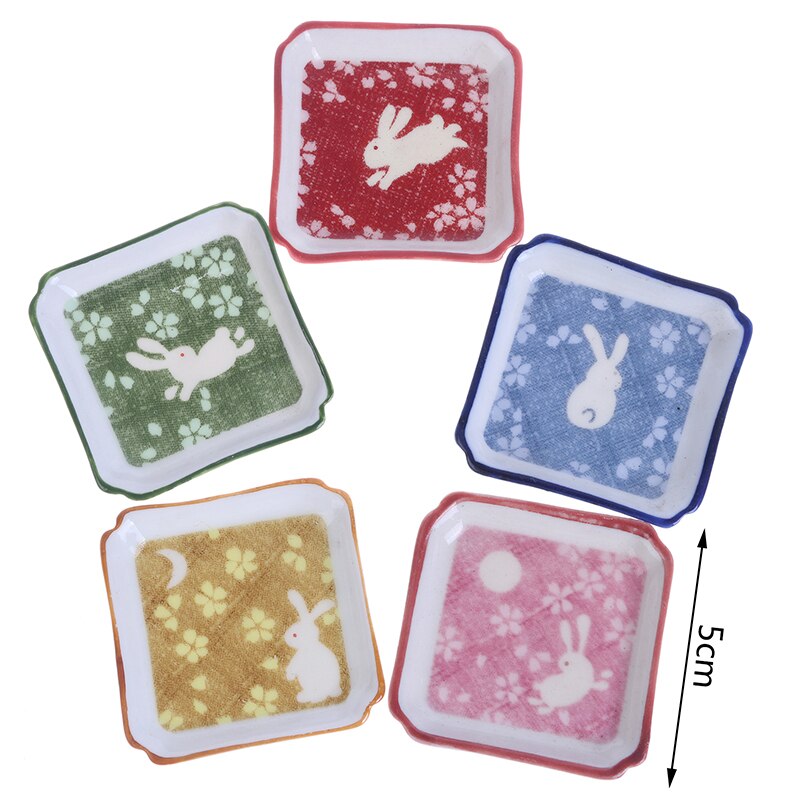 1Pc Casa Delle Bambole mini Ceramica Da Tavola Piatti Vassoi Bambola Piatti di Cibo Cucina Giocattolo 5 centimetri x 5cm