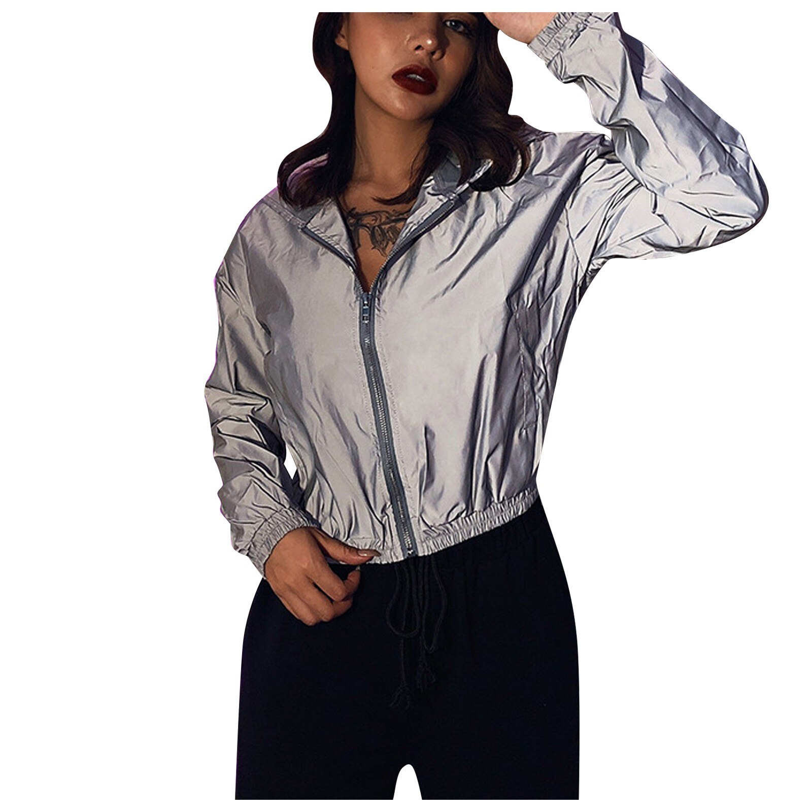 Herren Jacke Leichte Windjacke Reflektierend - Lässige Frühlingsjacke Mit Reißverschluss