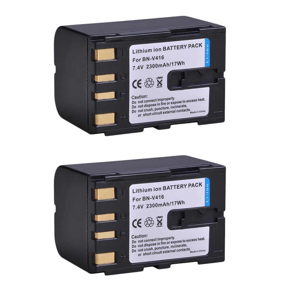 Batería de repuesto para videocámara JVC BN-V416, BN-V416U, BN-V428, BN-V428U, GR-D93, GR-D94, GR-D220, GR-D225, GR-D228, 2300mah: 2 battery