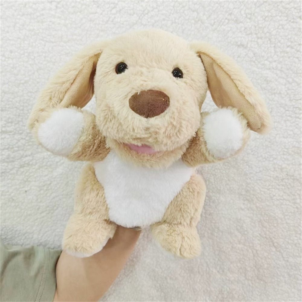 Christmas Movable Open Mouths Plush Animal Puppets Dog Horse Sheep Stuffed Animal Stuffed Hand Doll Soft Cow Duck Pig Teaching: Red