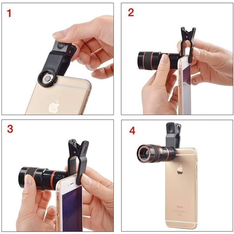 Tongdaytech Universal- 12X ZoomTelephoto Objektiv Optische Teleskop praktisch Kamera Objektiv Mit Clips Für Clever Telefon