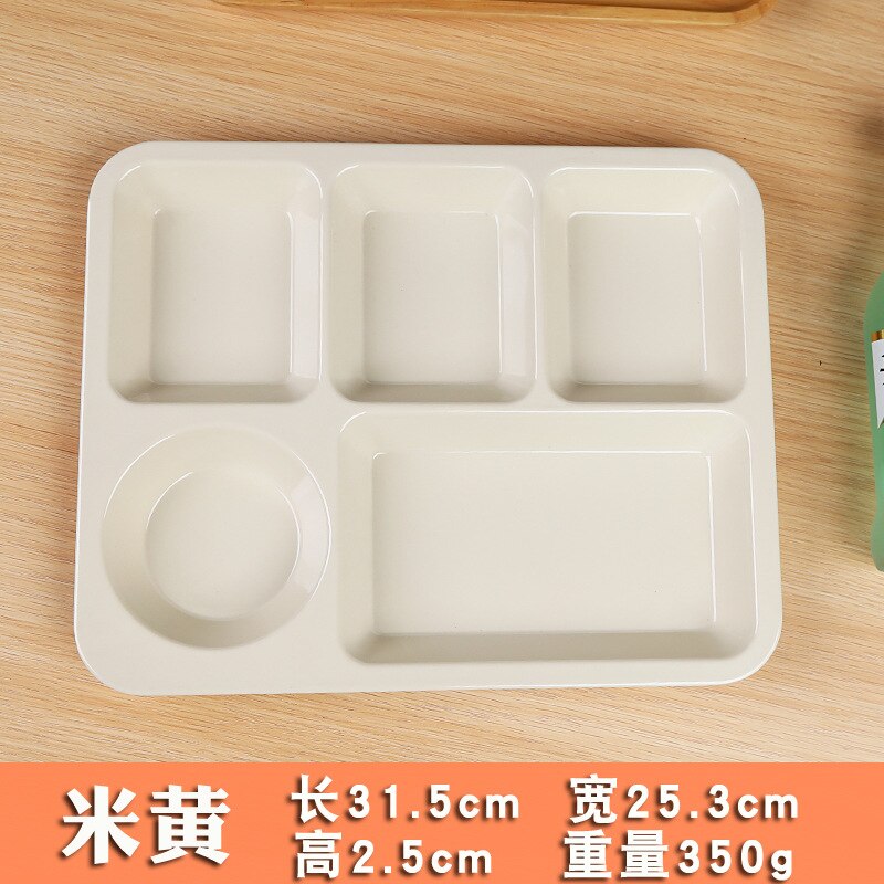 12.5 Inches Divided Plates,Melamine Tray Plate,Stackable,Dishwasher Safe (blue),Imitation Porcelain 5 Grid Fast Food Plate: 1