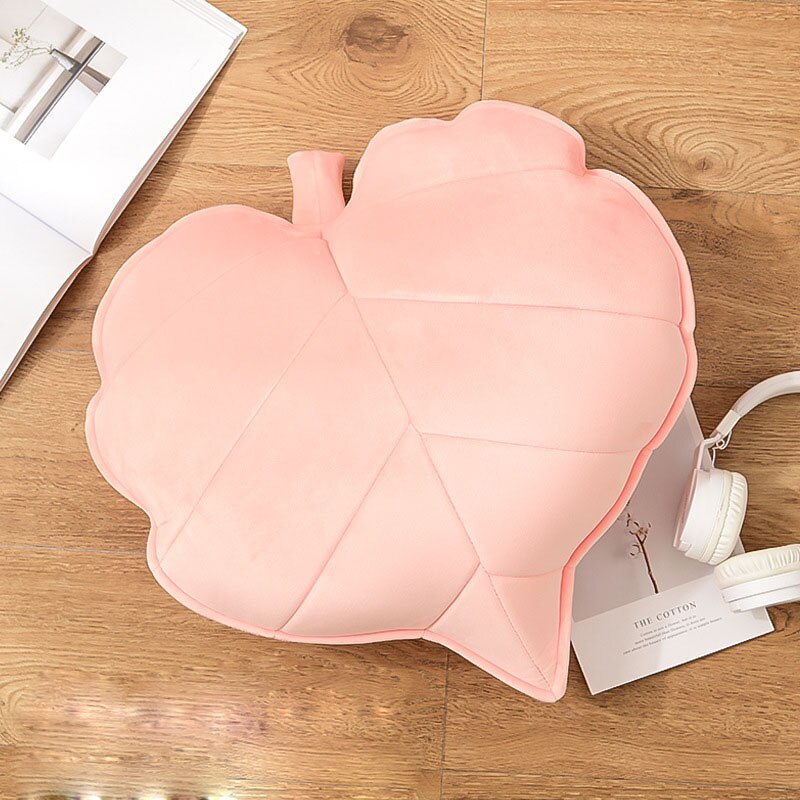 3D Hart Vorm Blad Cartoon Kussen Super Zacht Gevulde Pp Katoen Sofa Car Office Rugkussen Kussens Voor Thuis Kinderen room Decor: Pink