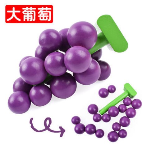 Montessori Educational Toy wooden kitchen toy fruit cutting avocado cut fruit toy house food toy Pretend Play Toy Christmas: Grape