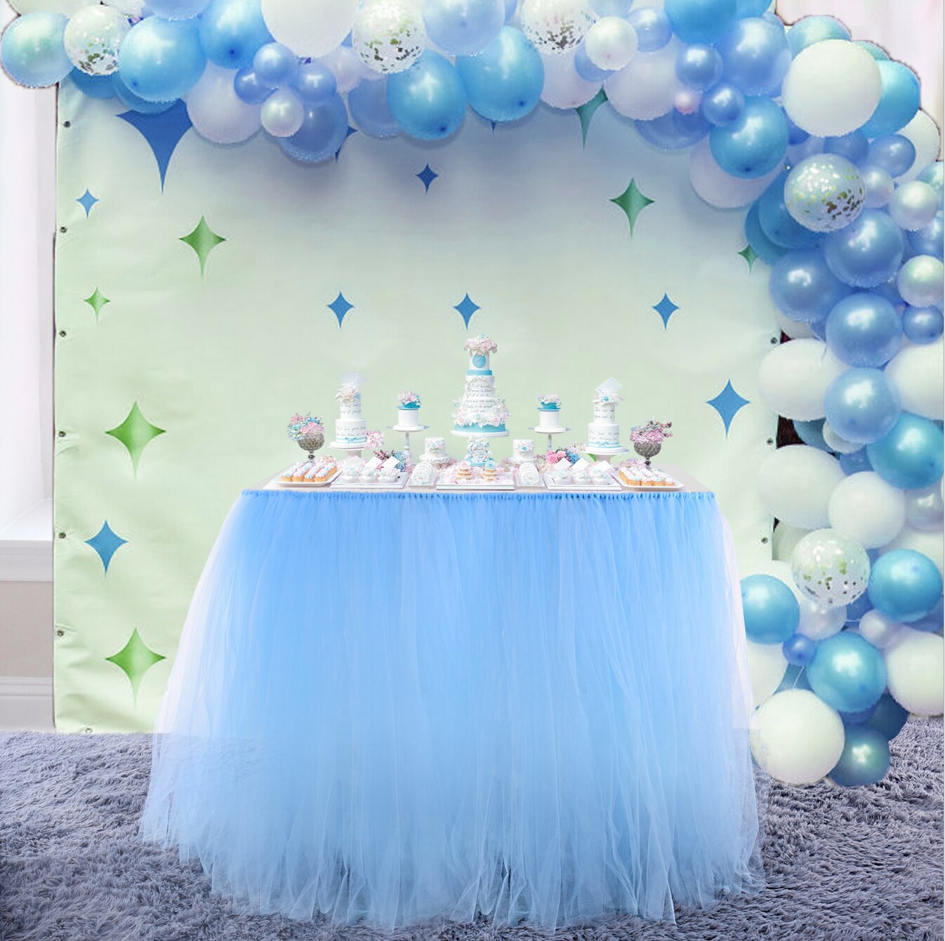 Tulle Tutu Table Skirt Tableware for Wedding Decoration Baby Shower Party Wedding Table Skirting Home Textile Finished Product