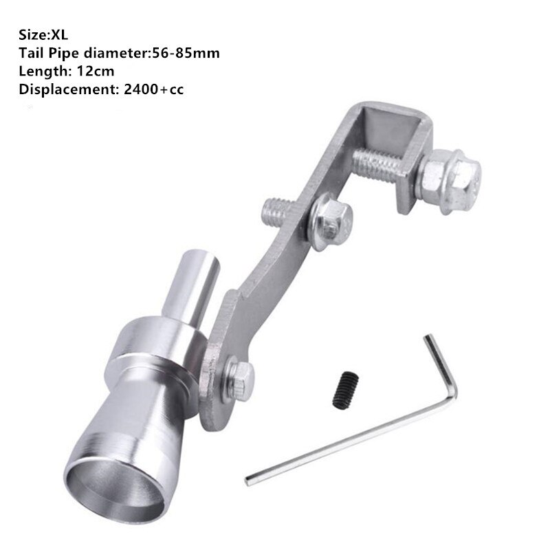 Car Turbo Sound Muffler Exhaust Whistle Pipe For suzuki samurai dacia duster alfa romeo 159 ford mondeo mk3 alfa romeo bmw e87: Silver-XL