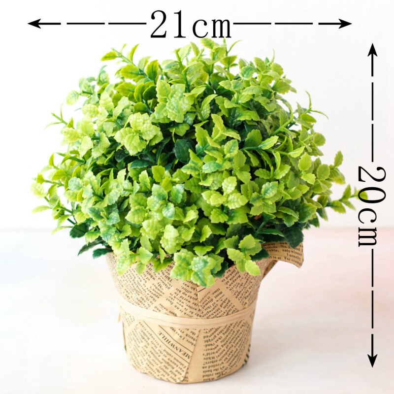 Kunstige grønne planter bonsai simulation plast lille træ potte plante potte ornamenter hjemmebord havedekoration 1 stk.