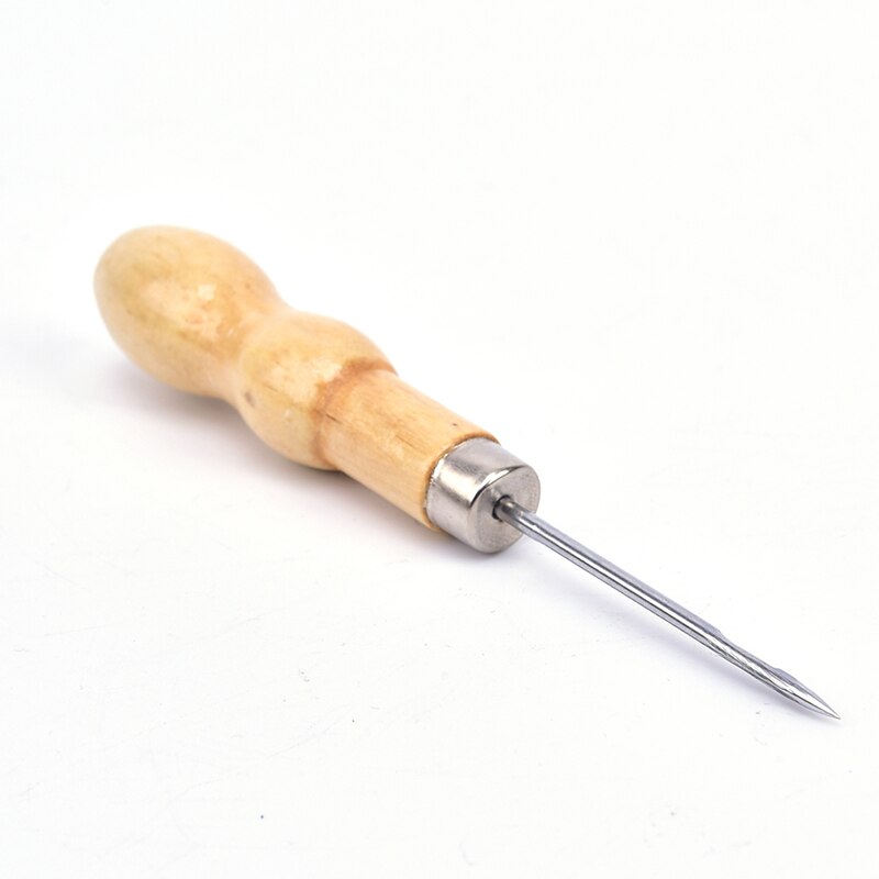 2pz Tela per Cucire in Pelle Scarpe Manico in Legno Strumento A Mano Punteruolo Cucitura Cono Lavorazione Della Pelle kit fa Strumento Del Mestiere di Cucito Forniture