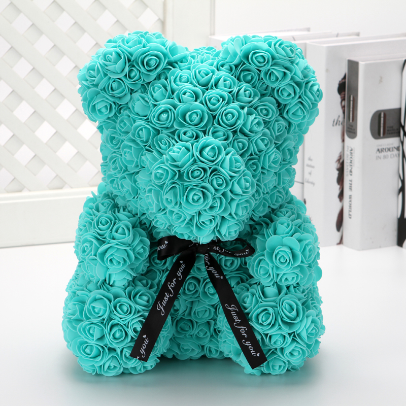 Ourson en roses artificielles bon marché de 40cm, mousse en plastique, ours en peluche Rose, petite amie, de saint-valentin, décoration de fête d'anniversaire: 9