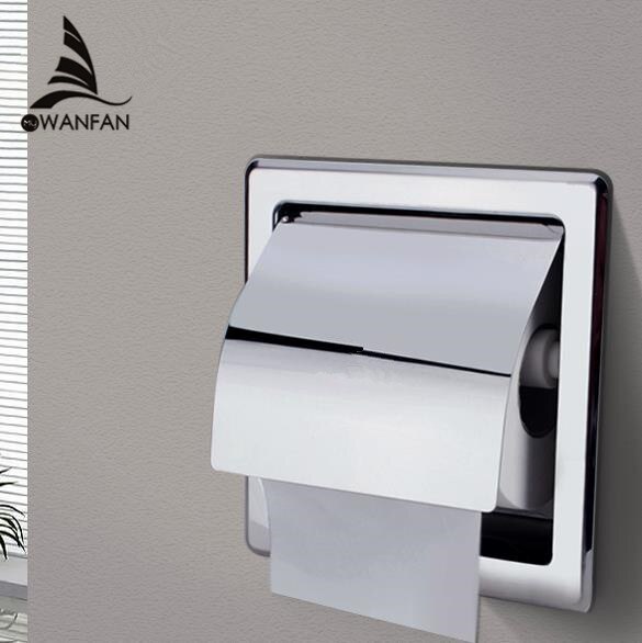 Papier Houders Moderne Gepolijst Chroom Rvs Badkamer Toiletrolhouder Wall Mount WC Papierrol Tissue Doos BK6806-13