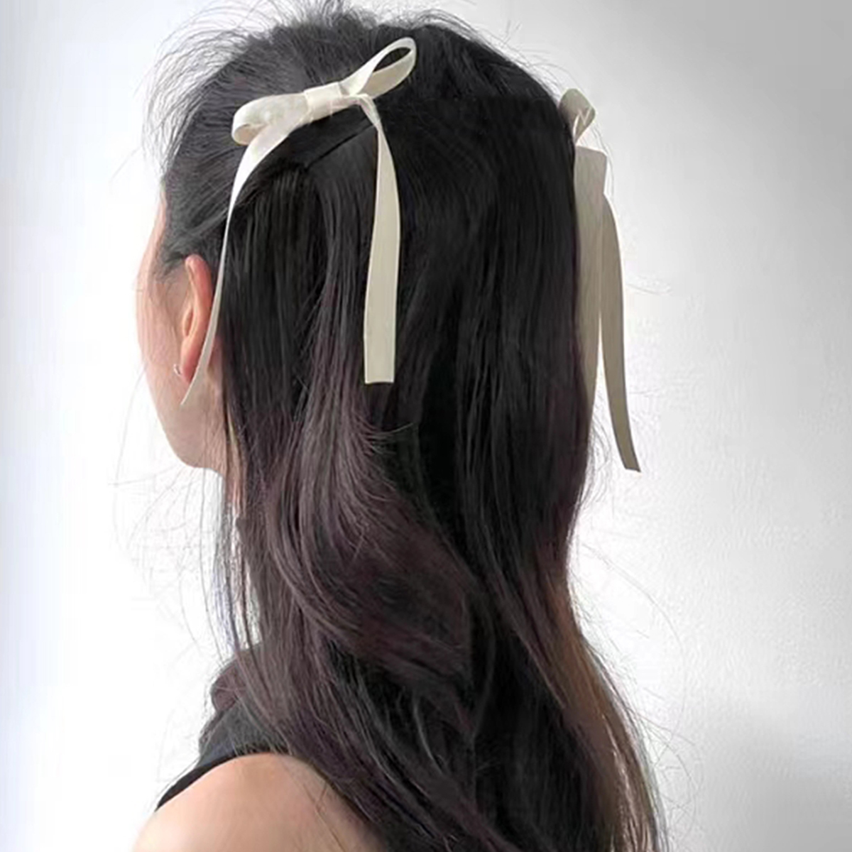 Lystrfac 2Pcs/Lot Fabric Hair Bow Hairpin for Women Girls Ribbon Hair clip Bow Top Clip Female Hair Accessories