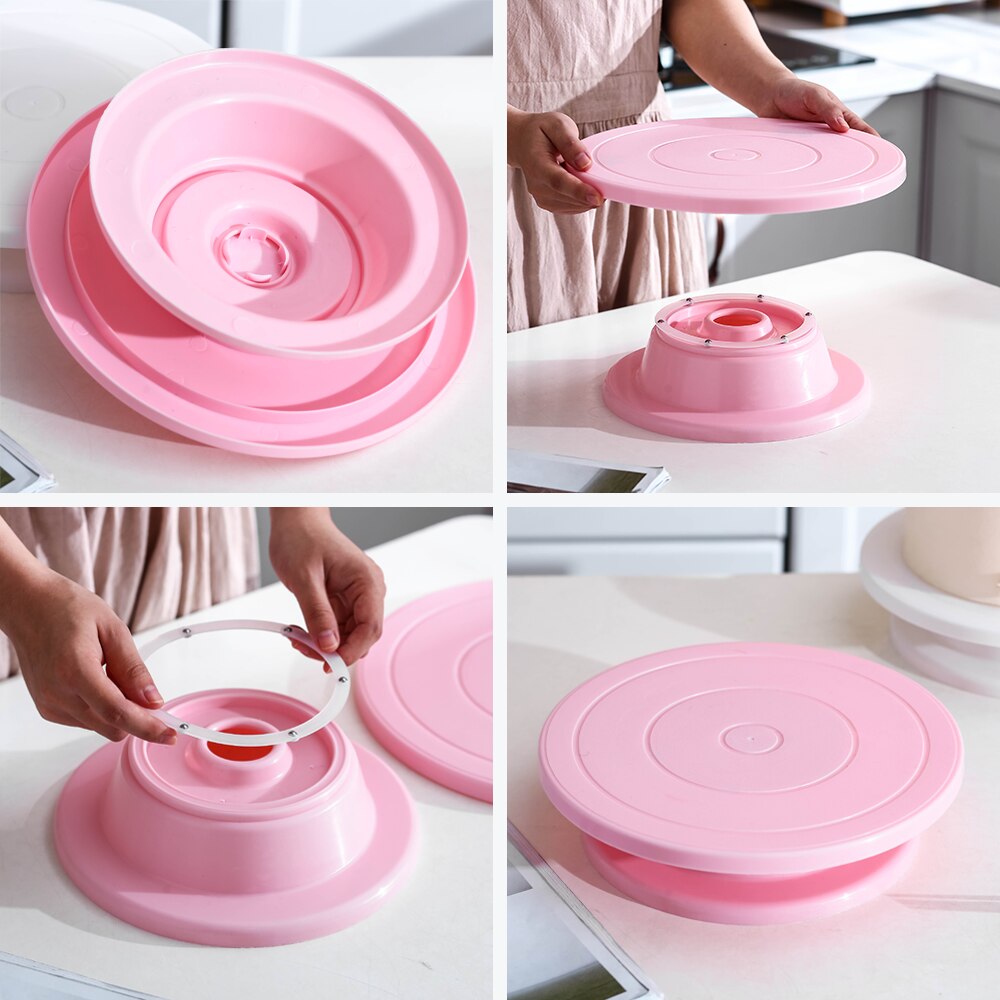 DIY Cake Turntable Baking Silicone Mold Cake Plate Rotating Anti-Skid Round Cake Decorating Stand Tools Rotary Table Pastry