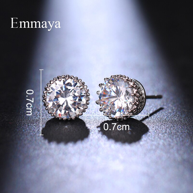 Emmaya Classis Serie Tiny Ronde Vorm Oorbel Voor Vrouwen Leuke Decoratie In Banket Delicate Zirconia Sieraden Drie Kleur