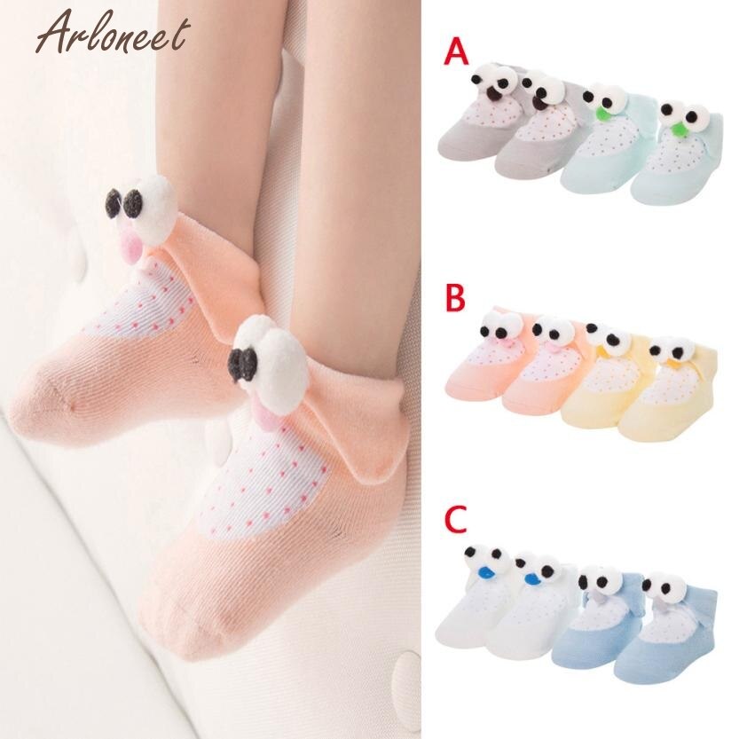 Chaussettes en coton pour bébés garçons et filles | 2 paires de chaussettes mignonnes à la , bébés garçons et filles, -né enfants