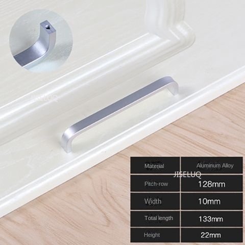 Moderne garderobehåndtak 64mm/96mm/128mm/160mm/192mm solide/hule aluminiumshåndtak kjøkkenmøbelhåndtak skuffhåndtak: indigo