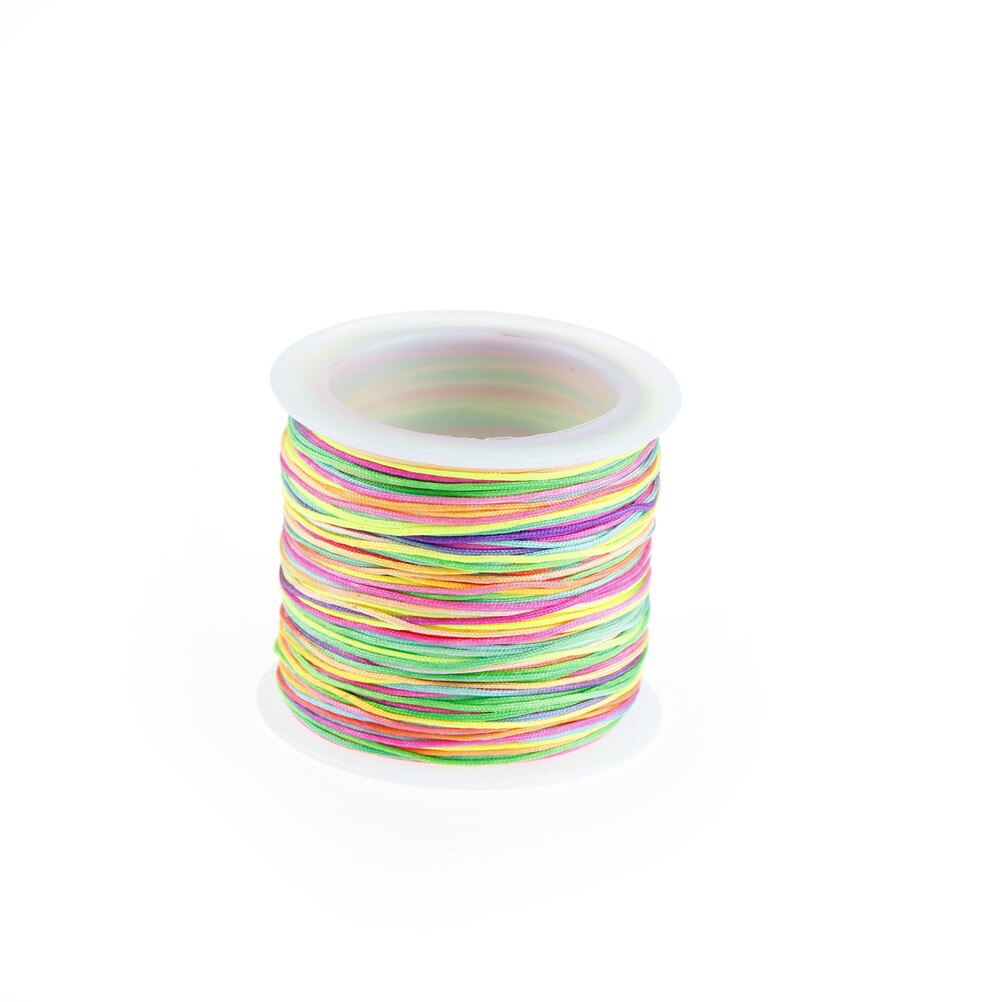 1 Roll/lot DIY Bracelet Necklace Waxed Thread Jewelry Rope 45M Chinese Knot Line Rainbow Tassel Cord