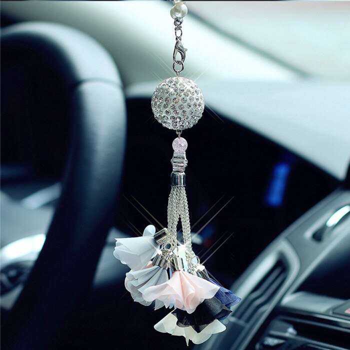 Auto Hanger Diamond Crystal Ball Automobile Decoratie Charm Auto Interieur Achteruitkijkspiegel Schorsing Opknoping Ornament: C