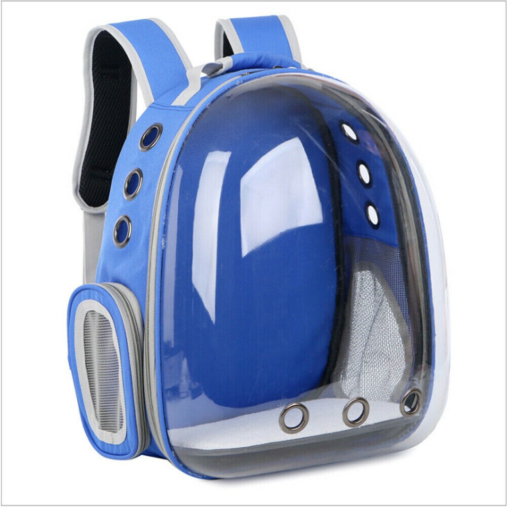 Astronauta Gato perro portador mochila bolsa de viaje bolsa de la cápsula espacial transpirable al aire libre bolsa de transporte: Azul