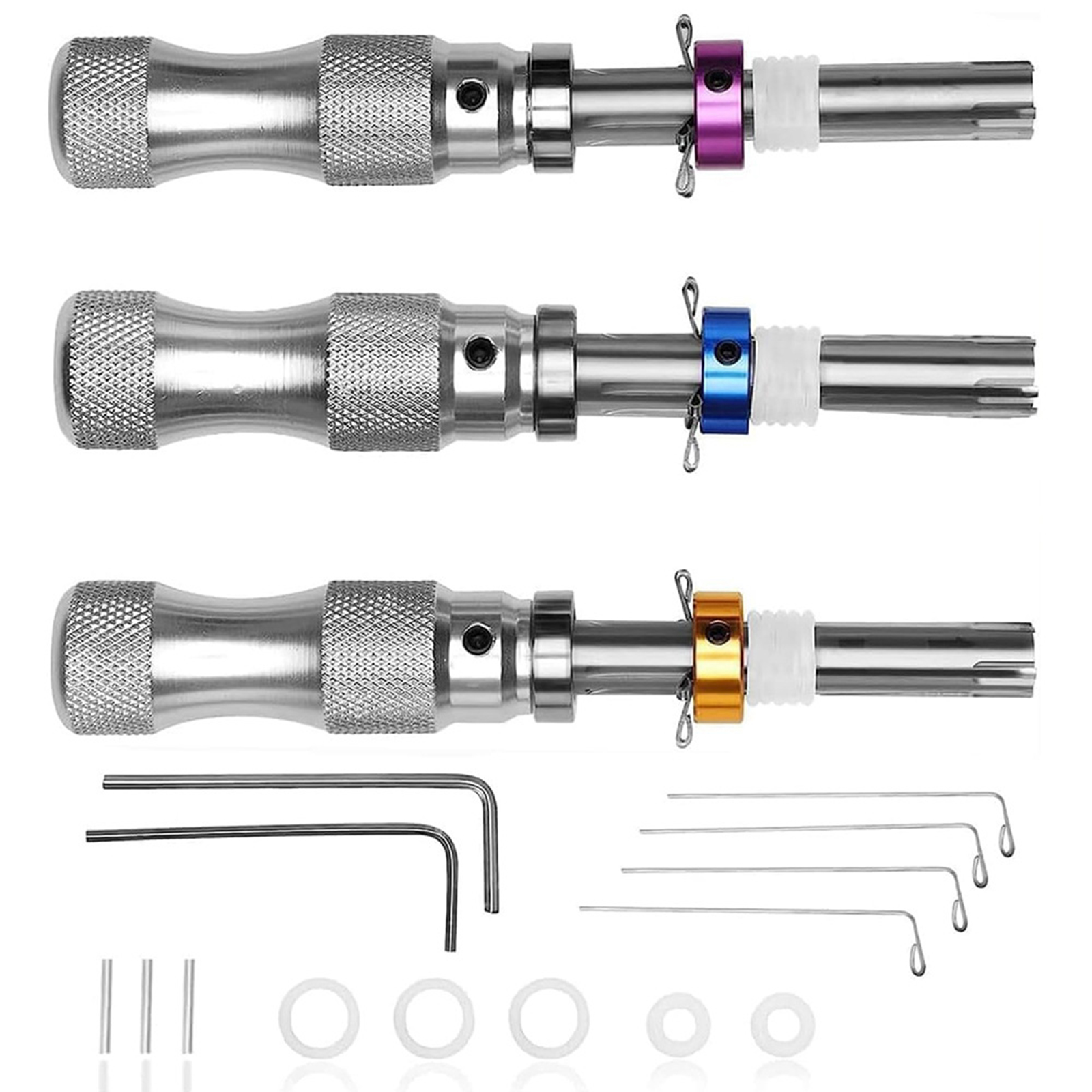 Tubular Lock Pick Set for Beginners and Pro Locksmiths, Stainless Steel Tool Kit for Picking Tubular Locks