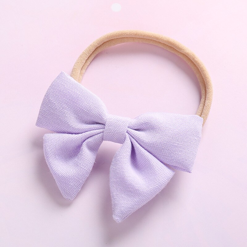 Diademas para el pelo de nailon para niña, banda de cabeza elástica con lazo, accesorios de pelo para niñas, 1 Uds.: Lavanda