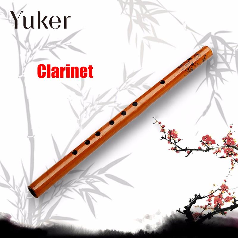 24cm klarinetten bambusflöte 6- loch-instrument traditionelles chinesisches anfänger-lernmusikinstrument holzfarbe für kinder