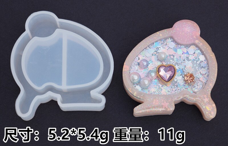 Kawaii Resin Shaker Making Craft Shaker Molds Quicksand Animal butt cat fox panda Epoxy Resin Molds Silicone Mold Pendant Tools: 01