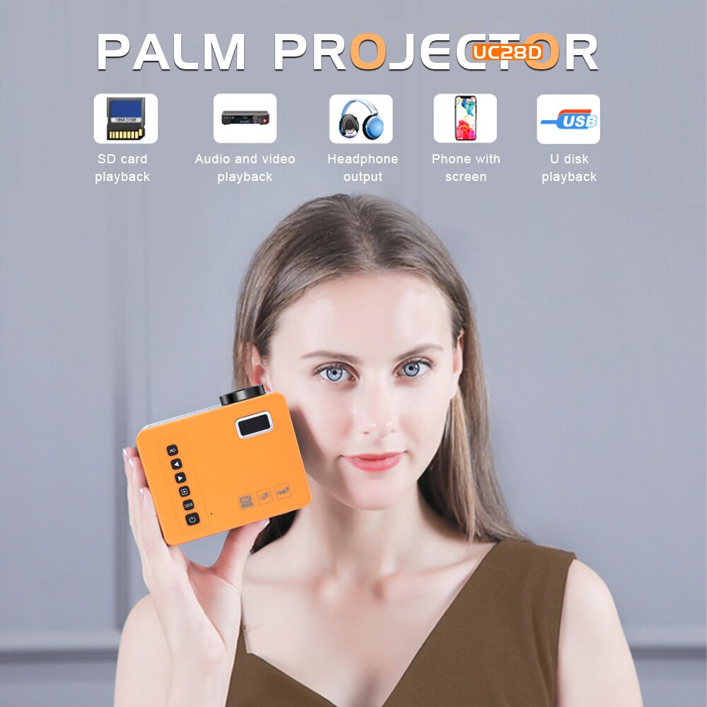 UC28D Projector LED Home Video Projector Support TF Card Home Theater For Business Conference Children Teaching Christmas