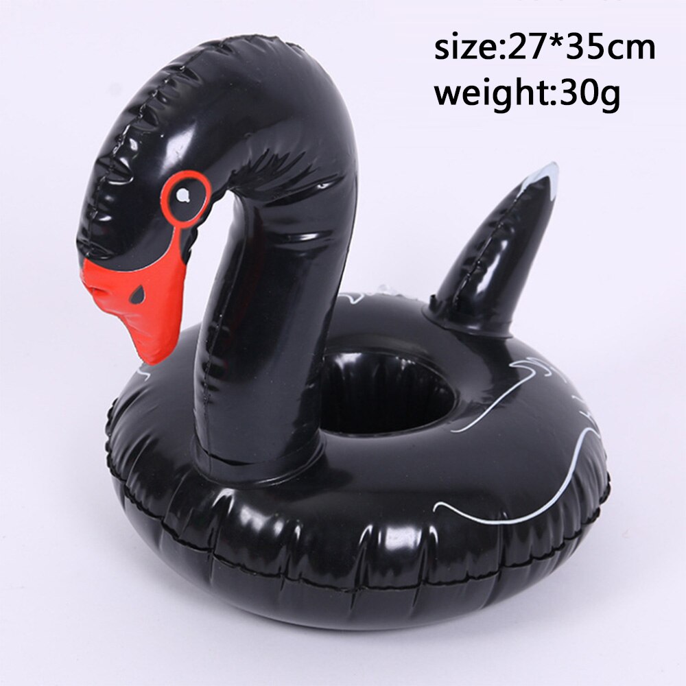 Swimming Cup Seat Float Water Toy Drink Cup Holder Animal Plant Summer Pool Accessories: Black Swan