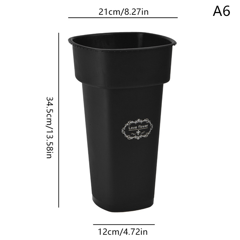 Plastics Umbrella Holder Free Standing Flower Bucket Flower Shop Flower Storage Bucket Port Style Square Flower Bucket: Light Grey