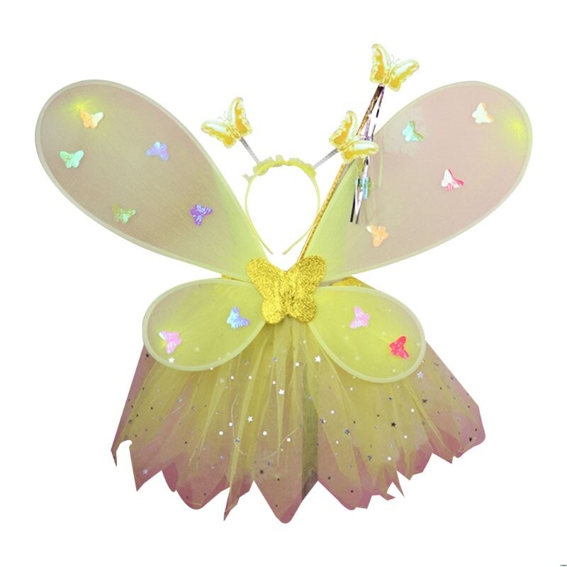 Søte barn kostymer ytelse rekvisitter gradient farge sommerfugl prinsesse englevinger fairy stick barn kle seg leker: 7