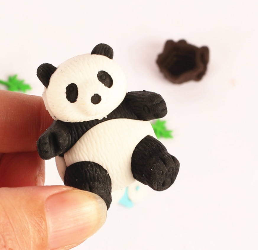 Eraser Set Cute panda house plant Writing Drawing Rubber Pencil Erasers Stationery For Kids school supplies students prize