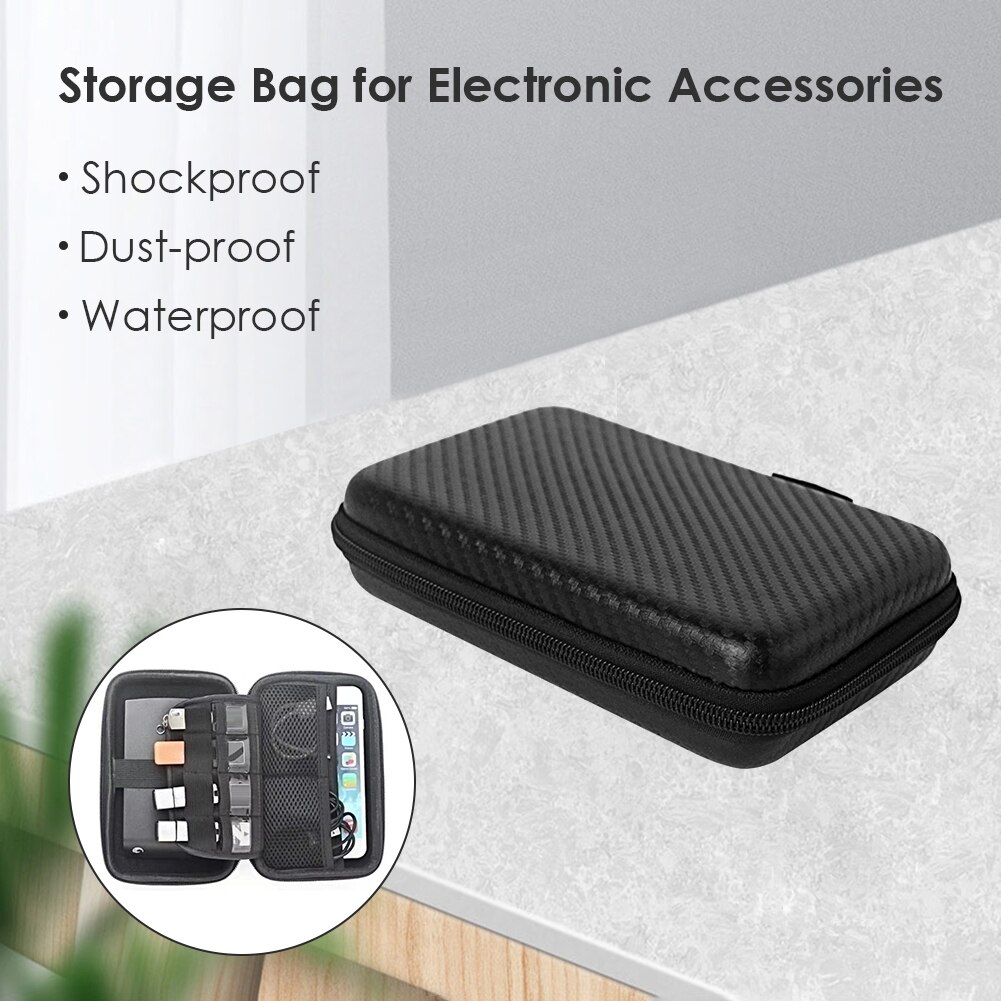 Waterdichte Eva Hard Carry Case Organizer Voor Hdd Enclusure Usb-kabel Game Card Outdoor Power Bank Organizer Bag Accessoires