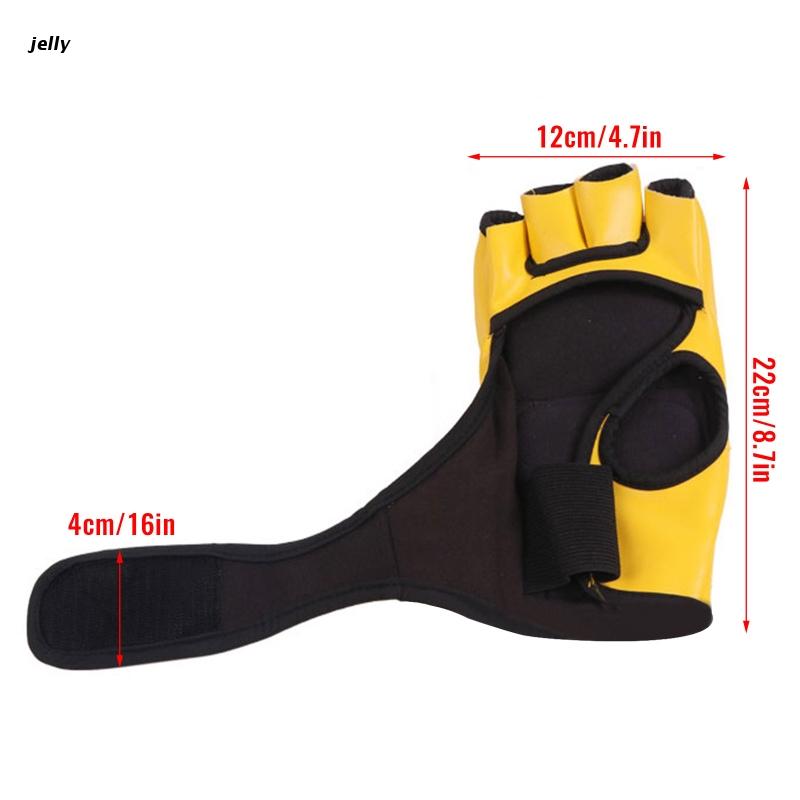 Guantes de boxeo de medio dedo 448C, manoplas MMA, muñequera ajustable, para Sanda