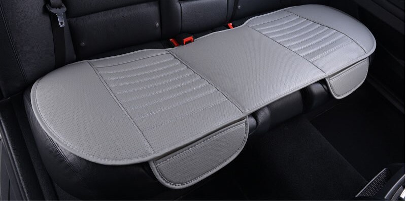 Ultra-luksus bilsædeovertræk fire sæsoner bageste pu læderpude, beskyttelsesmåttepude auto tilbehør universel størrelse: 1 stk tilbage grå