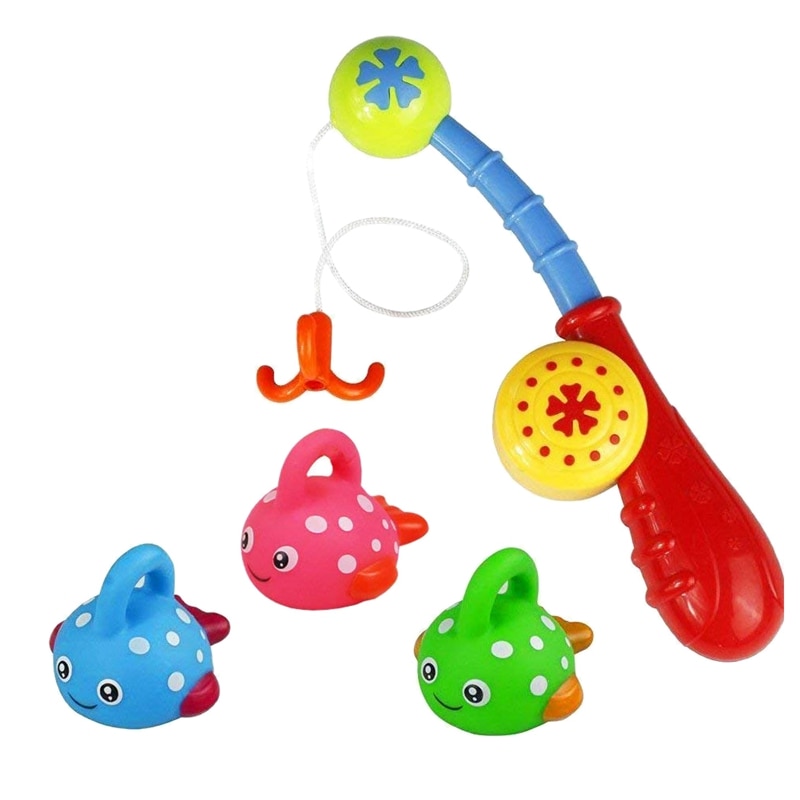 Bath Toys for Toddlers Colorful Floating Fishing Games with Fish and Fish Rod in Bathtub Pool Shower Kit Bath Time for Baby Chil