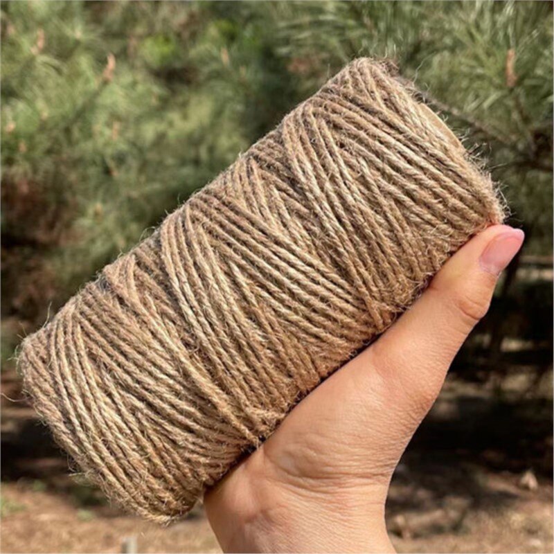 3mm Jute Rope Binding Decorative Thread Diy String Hand-Woven Hemp Rope 180 Meters Cords Winding Cat Climbing Frame