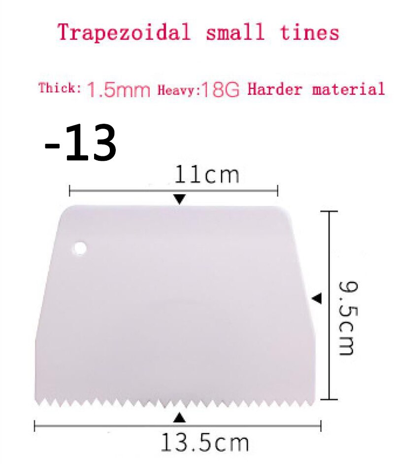 FEIGO Küche Backen Gebäck Schaber Unregelmäßigen Gezackten DIY Kuchen Butter Schaber Runde Platz Transparente Schaber Backen Werkzeug F551: F551-13