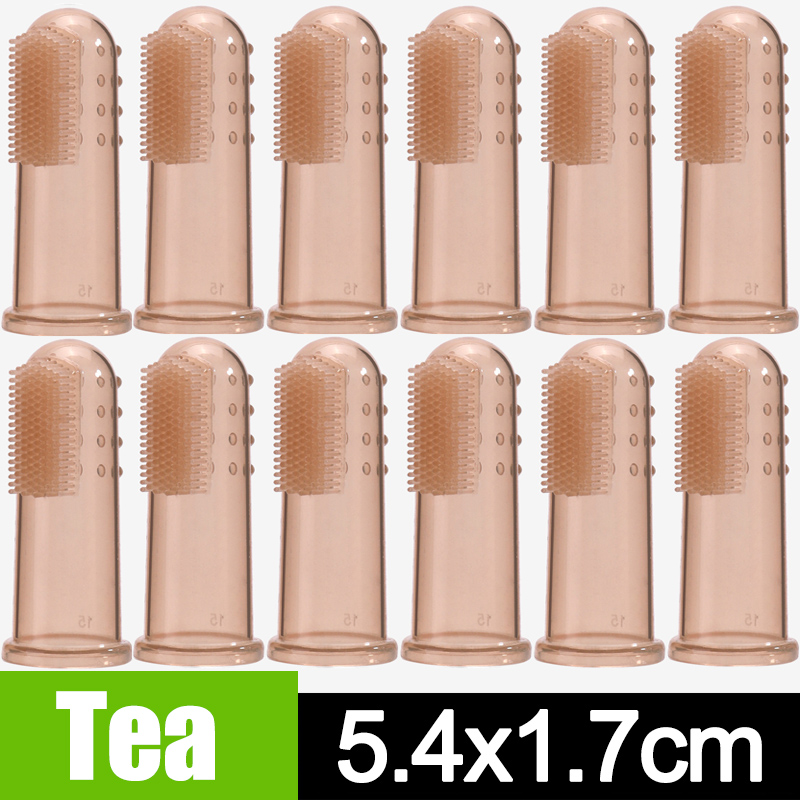 Cepillo de dientes de silicona para mascotas, cuidado Dental para perros y gatos, aliento malo, limpieza de dientes de sarro, suministros para mascotas de gel de sílice para el hogar: XL / Caqui oscuro