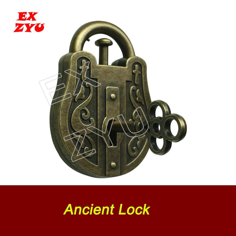 EXZYU Ancient Magic Lock Prop Real Life Escape Room Get the key and try many times to open lock Chamber Room